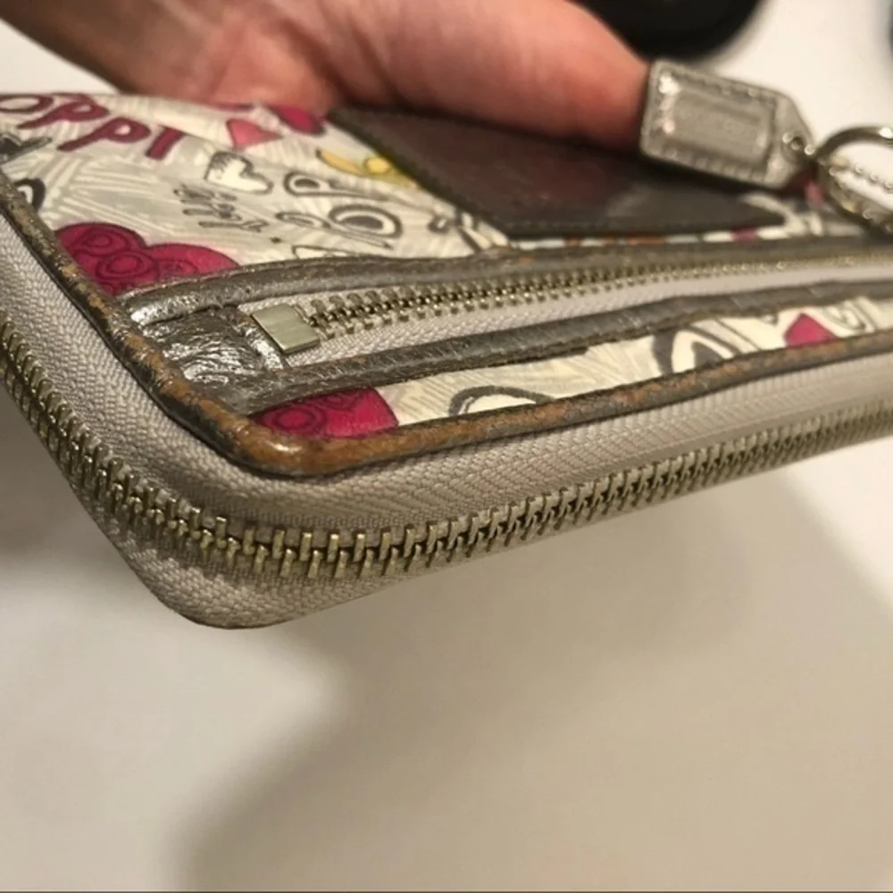 Coach poppy glam wallet wristlet clutch bag RARE